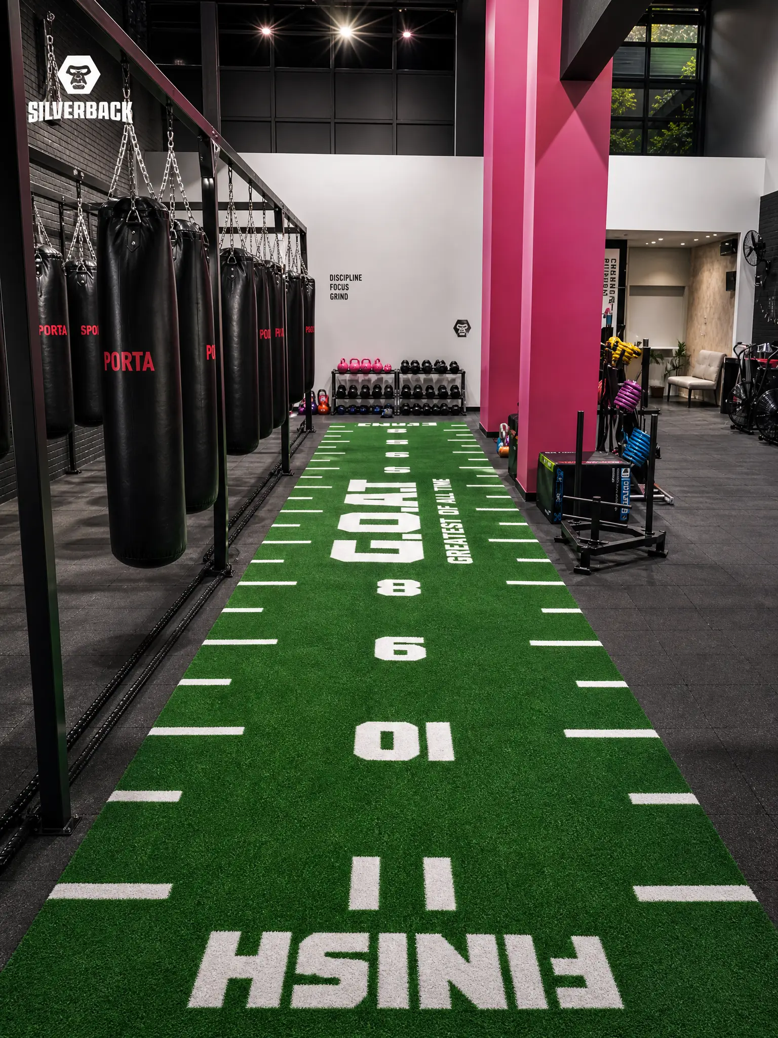 A private home gym in Khobar outfitted with the complete G.O.A.T set.