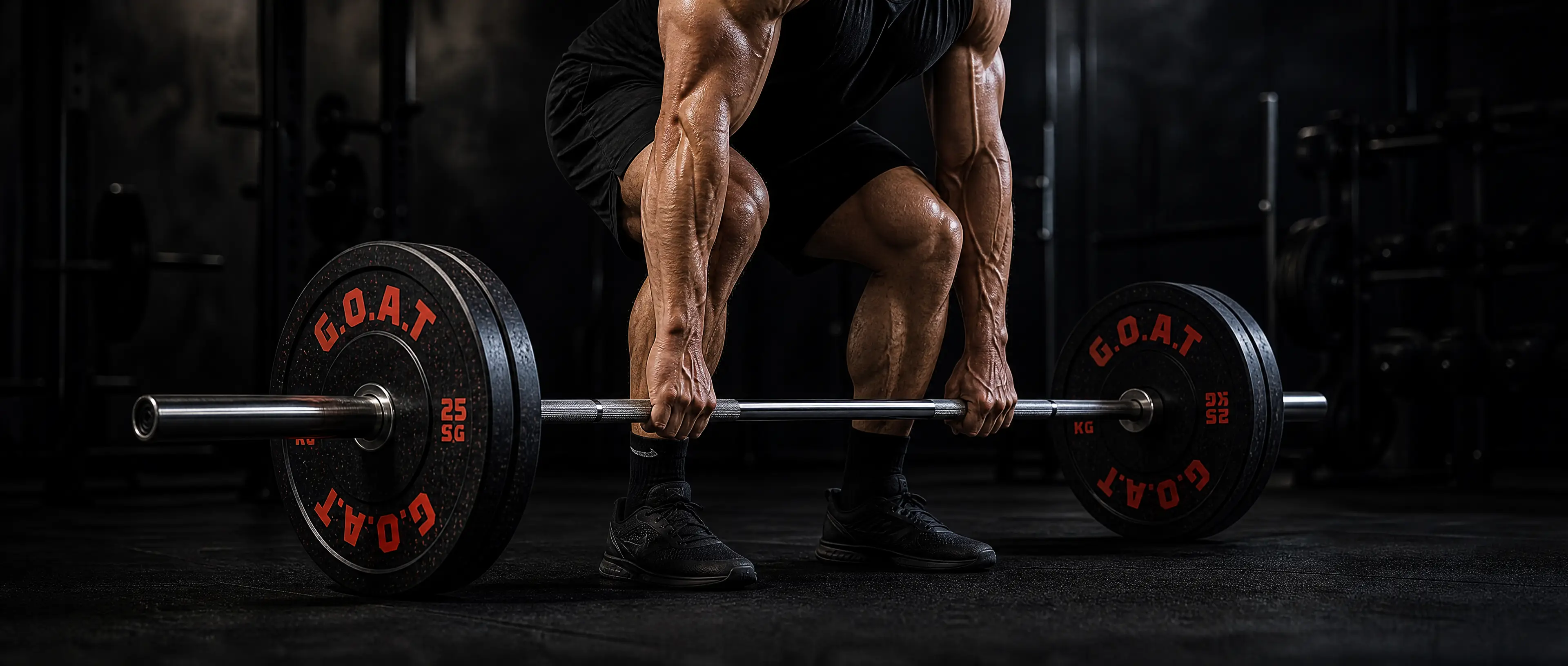 Vertical storage tree for plates and kettlebells with a coated steel frame.